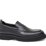 Mocassino in vitello spazzolato nero e fondo in gomma leggera 1204CNER 178 ROSSI 