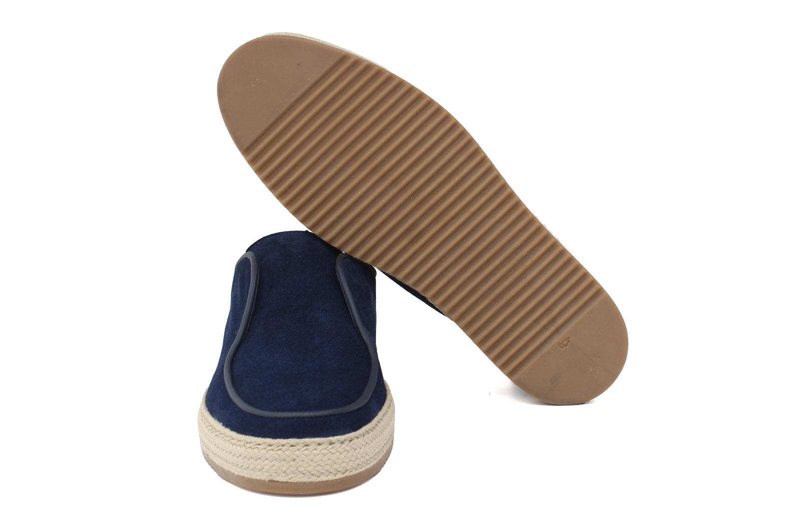 Slip on in camoscio color  navy con fondo in gomma intrecciato 1093FOLTR 629 ROSSI 