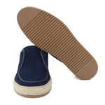 Slip on in camoscio color  navy con fondo in gomma intrecciato 1093FOLTR 629 ROSSI 