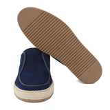 Slip on in camoscio color  navy con fondo in gomma intrecciato 1093FOLTR 629 ROSSI 