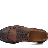 Derby stile inglese in vitello anticato color cuoio con fondo in gomma 164RBOSC 201 ROSSI 