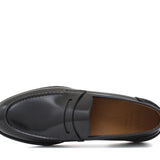 Mocassino sfoderato in vitello spazzolato nero con fondo in cuoio antiscivolo cucito blake 6651CAN 139 ROSSI 