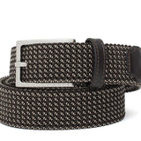 Cinta h 35 in intreccio elasticizzato bicolore marrone/taupe  con fibbia in nichel satinato F0477NKSTME 6 ROSSI 