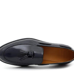 Mocassino con mappine in vitello spazzolato blu e fondo in gomma leggera 5853CALBLU 266 ROSSI 