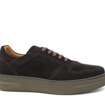 Sneakers in camosco ingrassato testa di moro e fondo in gomma leggera 1245CHSM 362 ROSSI 