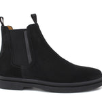 Beatles in camoscio nero, riporti in pelle con fondo in gomma 1237PHSN 1119 ROSSI 