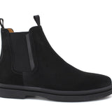 Beatles in camoscio nero, riporti in pelle con fondo in gomma 1237PHSN 1119 ROSSI 