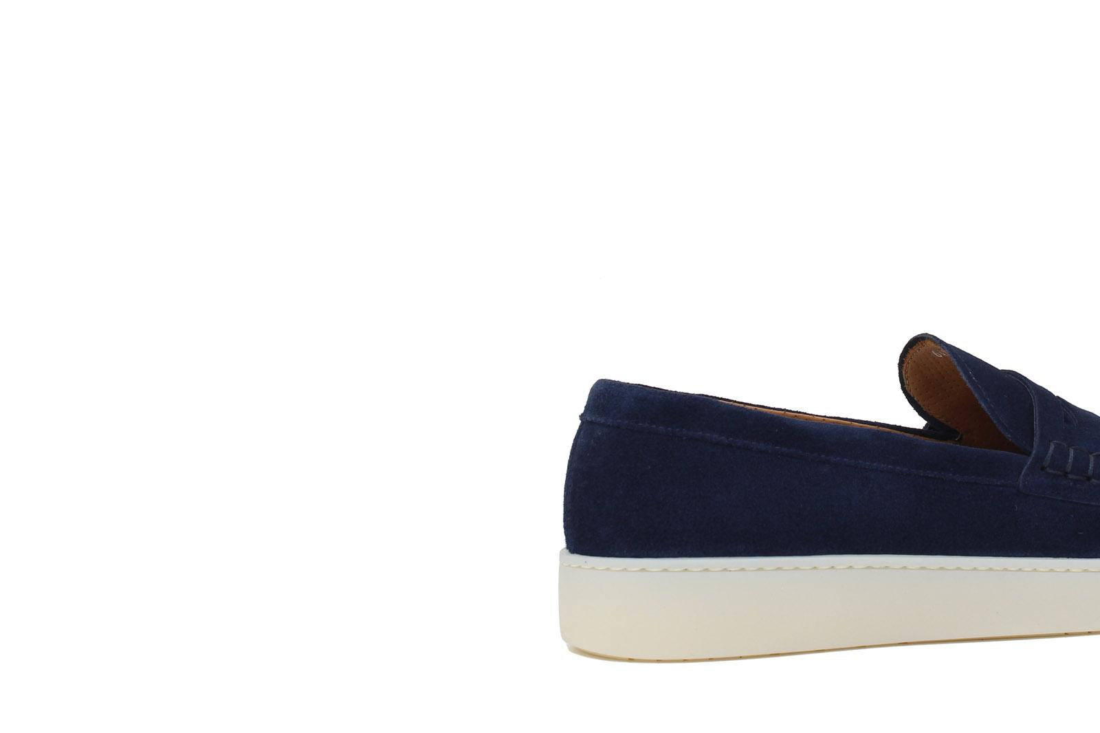 Slip-on in camoscio navy con fondo in gomma cucito 645FLOOLT 1132 ROSSI 