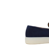 Slip-on in camoscio navy con fondo in gomma cucito 645FLOOLT 1132 ROSSI 