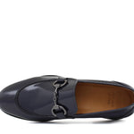 Mocassino con accessorio in vitello sfoderato blu con fondo in cuoio antiscivolo cucito blake 8681IABLU 373 ROSSI 