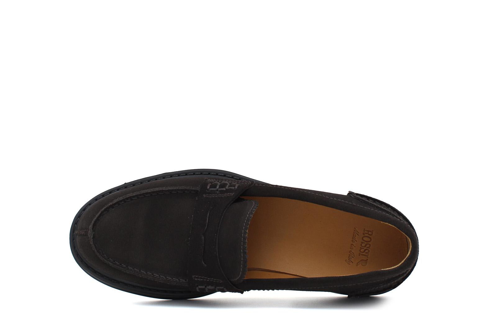 College donna in camoscio color testa di moro e fondo in gomma cucito D201GCRIMOG 33 ROSSI 