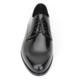 Derby in vitello spazzolato nero con fondo in cuoio 4717TINER 91  UN ROSSI 