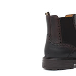 Stivaletto con elastico stile inglese in vitello anticato testa di moro e fondo in gomma 166PGBTM 517 ROSSI 