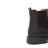 Stivaletto con elastico stile inglese in vitello anticato testa di moro e fondo in gomma 166PGBTM 517 ROSSI 