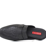 Sabot in vitello a fiore con riporto in cocco stampato nel colore nero 1505SERN 70 ROSSI 