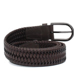 Cinta h 35 intreccio elasticizzato testa di moro con fibbia canna di fucile satinato F0311CF5H5TM 49 ROSSI 