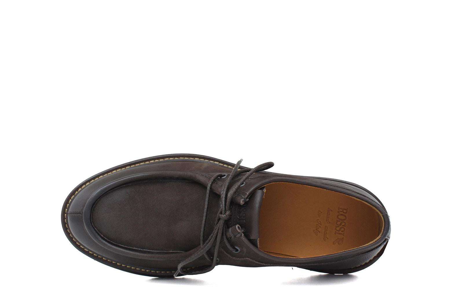 Stringata modello ingegnere in vitello nabuk testa di moro e fondo in gomma leggero 1252RETM 1084 ROSSI 