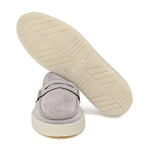 Slip on in camoscio color roccia con fondo in gomma cucita 645FLOT 70  UN ROSSI 