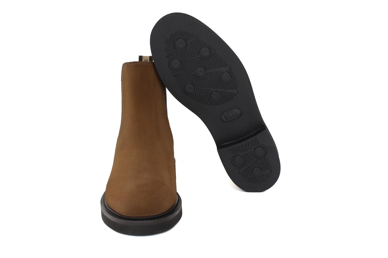 Beatles donna in camoscio rasato color bruciato con fondo in gomma leggera D220PCRIBRU 26 ROSSI 