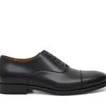 Francesina in vitello spazzolato nero con fondo in cuoio antiscivolo 5885CALFVNE 215 ROSSI 