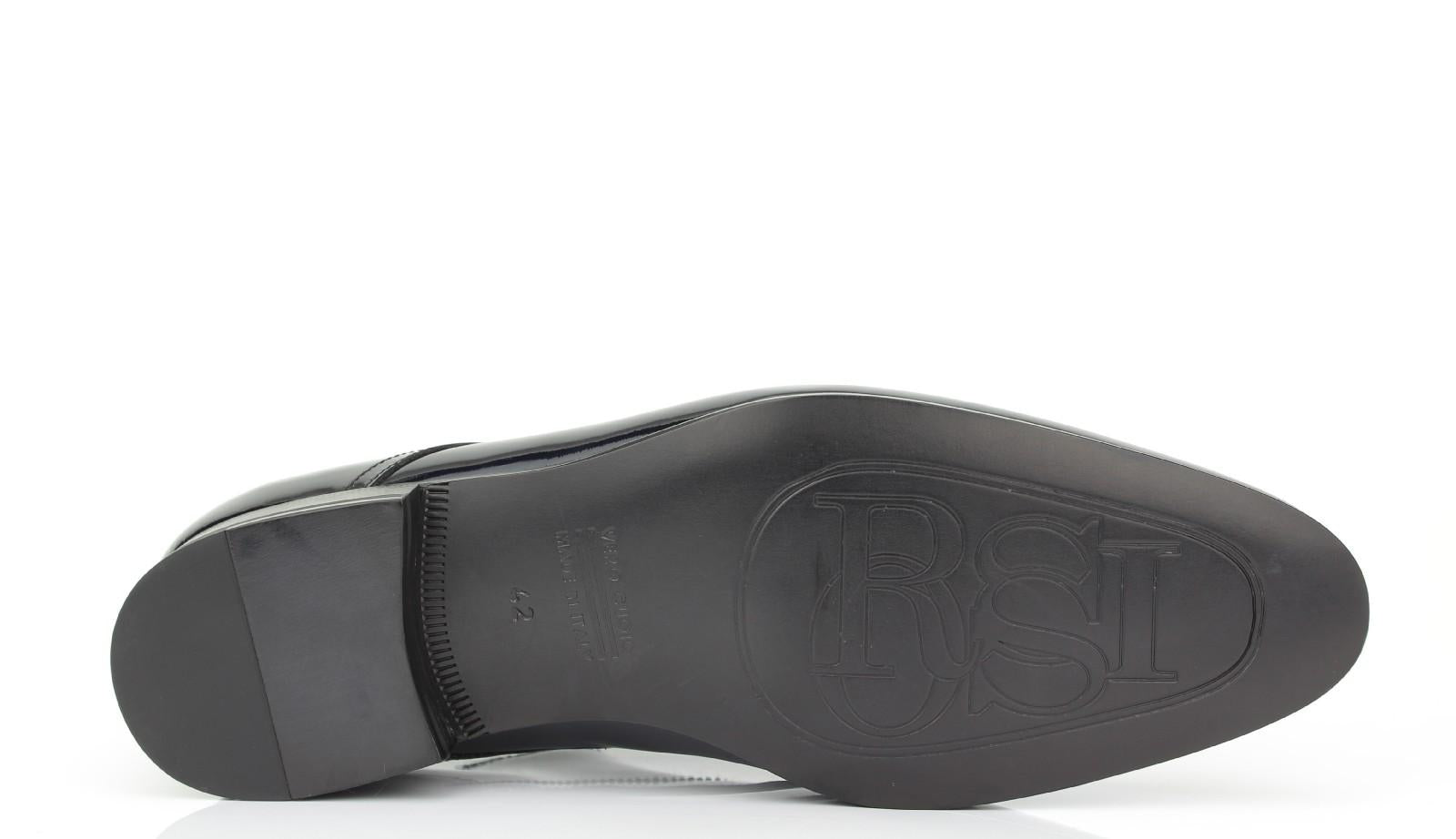Derby in vernice blu con fondo cuoio 5560LVEPBLU 253 ROSSI 