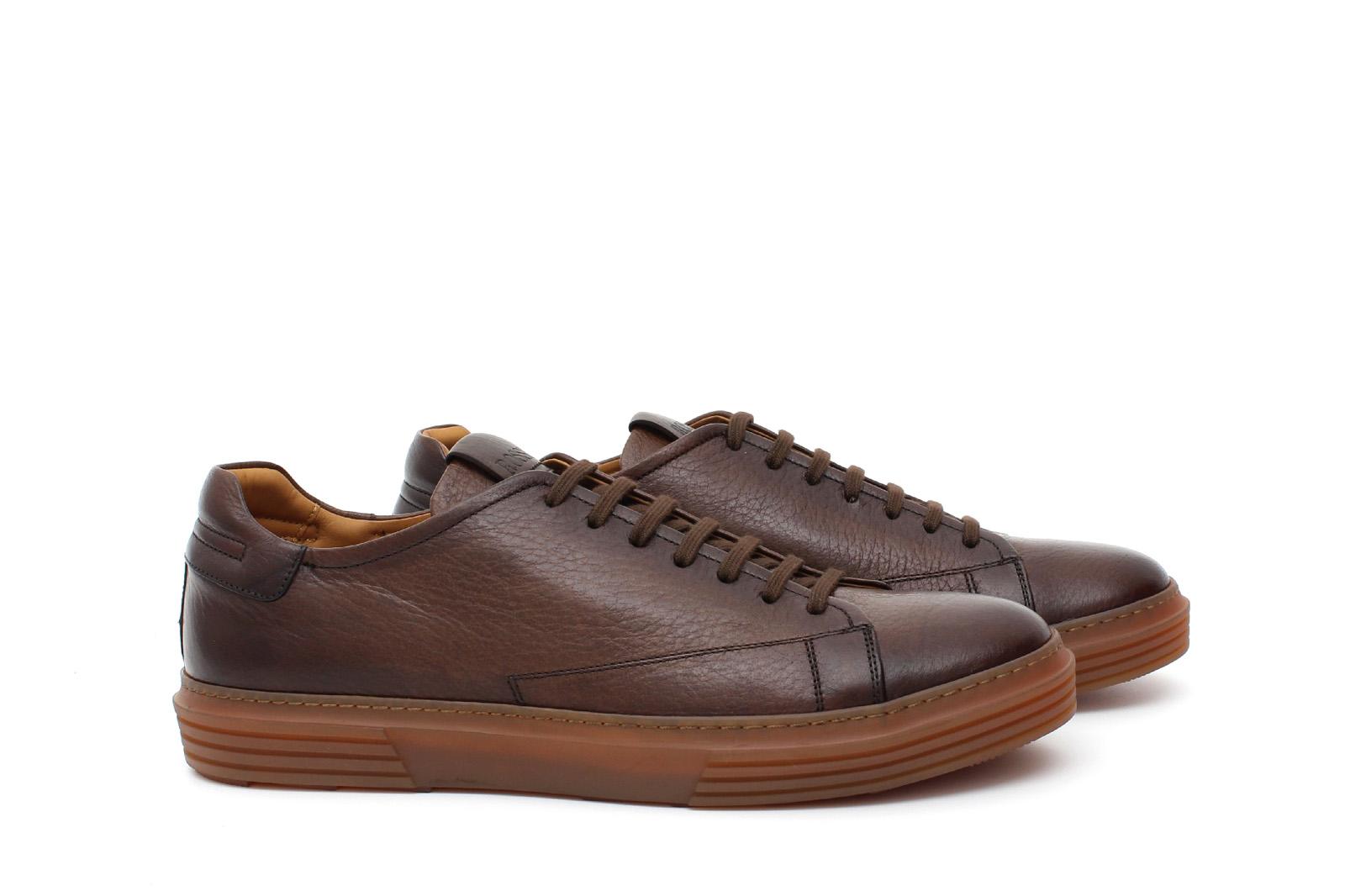 Sneakers in cervo vegetale anticato marrone con fondo in gomma 109CVMAR 1066 ROSSI 