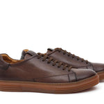 Sneakers in cervo vegetale anticato marrone con fondo in gomma 109CVMAR 1066 ROSSI 