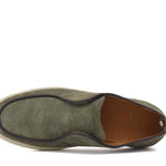 Slip on in camoscio color  verde con fondo in gomma intrecciato 1093TAVER 163 ROSSI 