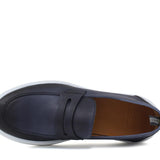 Slip on in vitello naturale navy sfumato con fondo in gomma leggera 1038DJE 173 ROSSI 