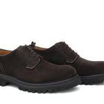 Derby in suede testa di moro con fondo in gomma roccia leggera 9265HSMO 371 ROSSI 
