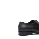 Francesina con puntalino in vitello spazzolato nero con fondo in  cuoio<BR/> 300TNER 635 ROSSI 