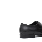 Francesina con puntalino in vitello spazzolato nero con fondo in  cuoio<BR/> 300TNER 635 ROSSI 