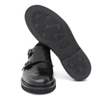 Monkstrap donna in vitello spazzolato nero con fondo in gomma leggera D219GCNE 14 ROSSI 