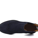 Beatles stile inglese in camoscio color blu  con fondo in gomma cucito blake 166PRHSBLU 218 ROSSI 