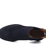 Beatles stile inglese in camoscio color blu  con fondo in gomma cucito blake 166PRHSBLU 218 ROSSI 