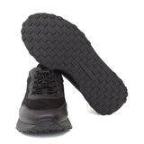 Sneakers in vitello e camoscio testa di moro e fondo gomma verde 1261PTM 74 ROSSI 