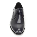 Derby in vernice ricamata colore blu con fondo in cuoio 8616VBLU 397 ROSSI 