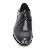 Derby in vernice ricamata colore blu con fondo in cuoio 8616VBLU 397 ROSSI 