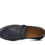 Mocassino lavorazione sacchetto in vitello naturale blu e fondo cuoio con inserto antiscivolo 1044DIXB 129 ROSSI 