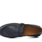 Mocassino lavorazione sacchetto in vitello naturale blu e fondo cuoio con inserto antiscivolo 1044DIXB 129 ROSSI 