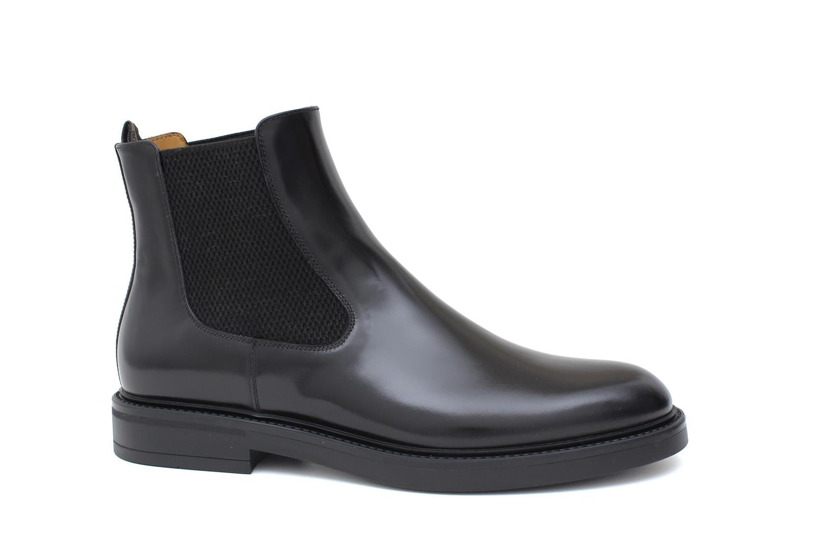 Stivaletto beatles in vitello spazzolato nero e fondo in gomma 154PRCNE 1143 ROSSI 