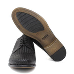 Derby in vitellino intrecciato color nero con fondo in gomma cucito blake 9645VTNE 308  UN ROSSI 