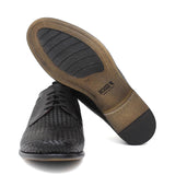 Derby in vitellino intrecciato color nero con fondo in gomma cucito blake 9645VTNE 308  UN ROSSI 