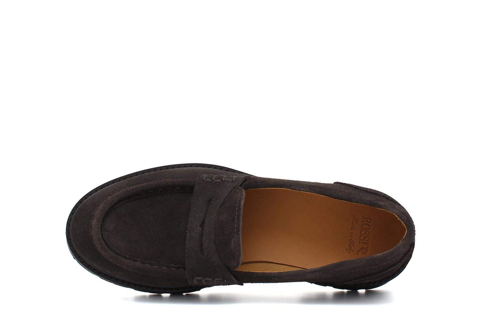 Mocassino donna stile ingegnere in suede testa di moro e fondo in gomma leggera D212HSMOD 11 ROSSI 