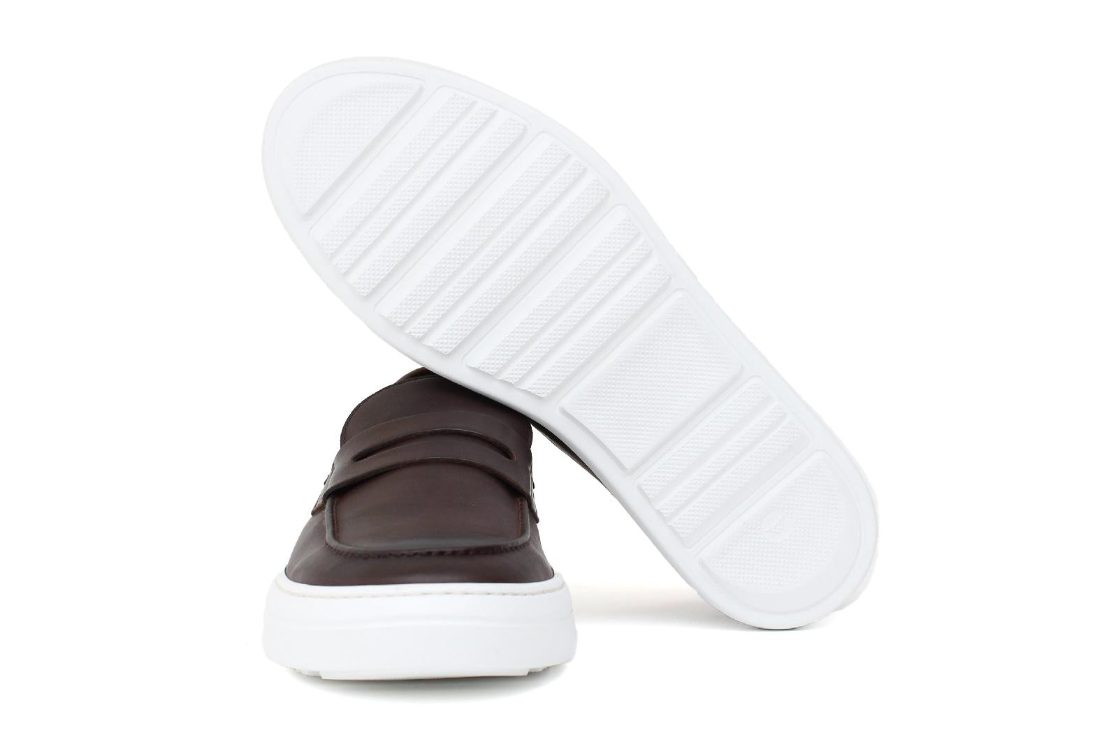 Slip on in vitello naturale marrone sfumato con fondo in gomma leggera 9688DIXCA 207 ROSSI 