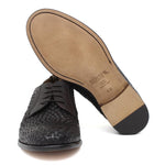 Derby in vitellino intrecciato color nero con fondo in cuoio cucito blake 8727VITM 192 ROSSI 