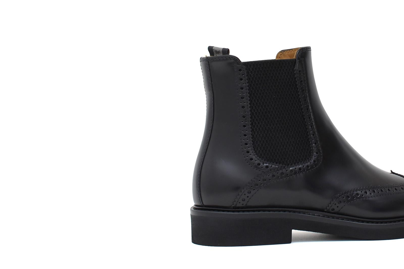 Beatles donna stile inglese in vitello spazzolato nero e fondo in gomma leggera D217PCNE 18 ROSSI 