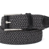 Cintura intrecciata elasticizzata nel colore grigio/nero  con fibbia h 35 in nikel F0438NKEPNE 70 ROSSI 