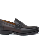 Mocassino College stile inglese in vitello naturale testa di moro  fondo gomma 5316GBTM 357 ROSSI 