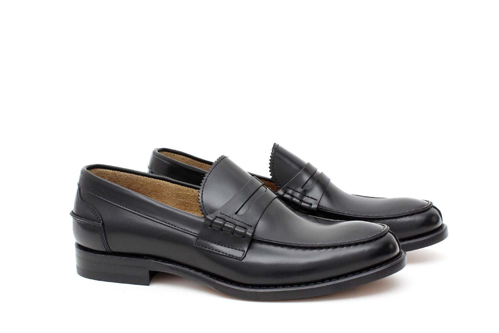 College stile inglese in vitello spazzolato nero con fondo cuoio antiscivolo cucito blake 5940ABNER 227 ROSSI 